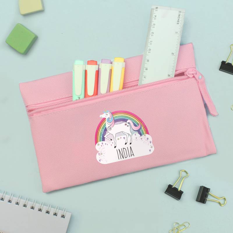 Personalised Unicorn Pink Pencil Case